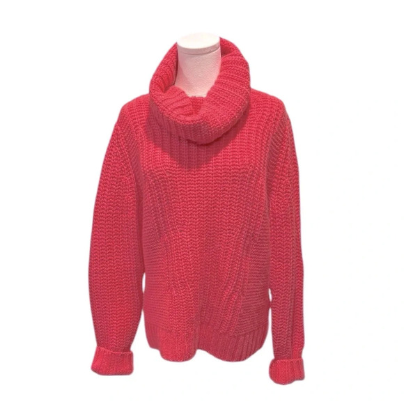 Banana Republic Alpaca Merino Wool Blend Pink Turtleneck Sweater Womens Medium - Picture 2 of 10